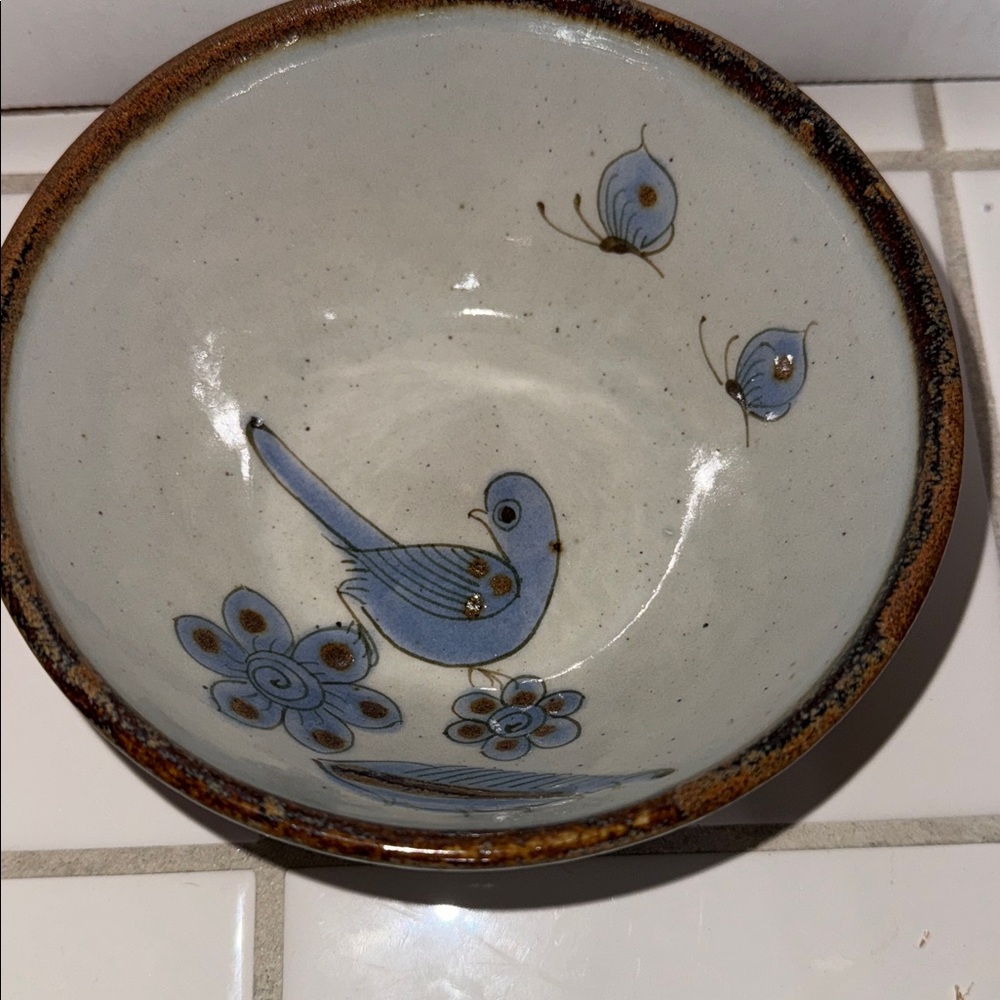 Ken Edwards Mexican TONALA POTTERY El Palomar 6.5” cereal bowl #7 🐈‍⬛